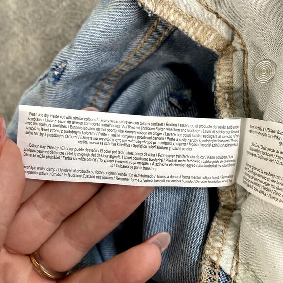 Denim & Co Super Wide Leg Light Wash Jeans Women's 12 Baggy Y2K Style Skater - Picture 12 of 12